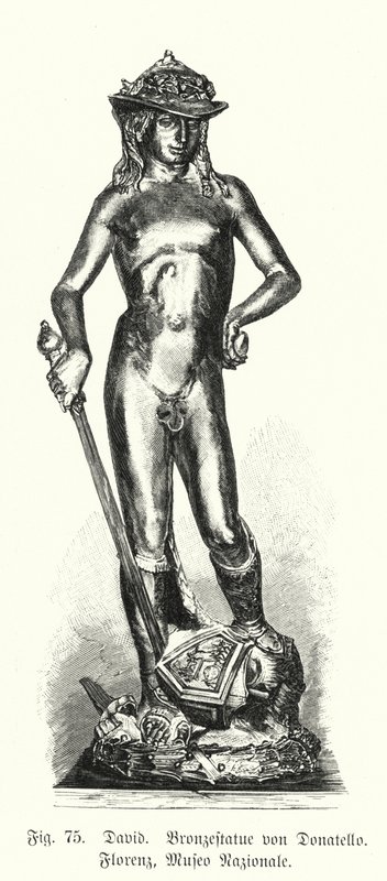 David, estátua de bronze de Donatello (gravura) de German School