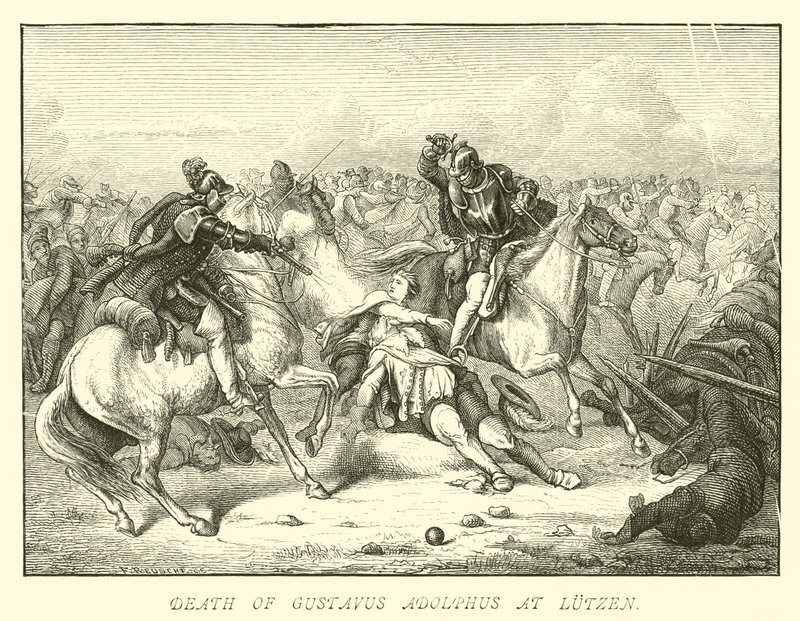 Morte de Gustavus Adolphus em Lutzen de German School
