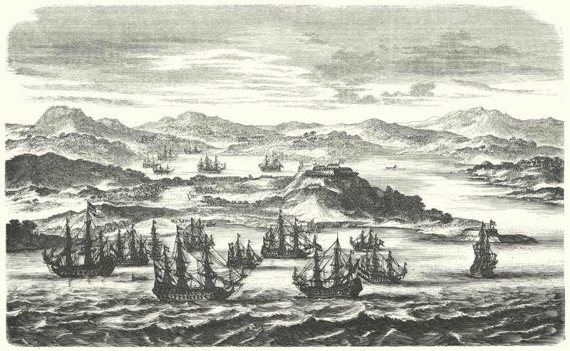 Partida de uma frota de prata espanhola (gravura) de German School