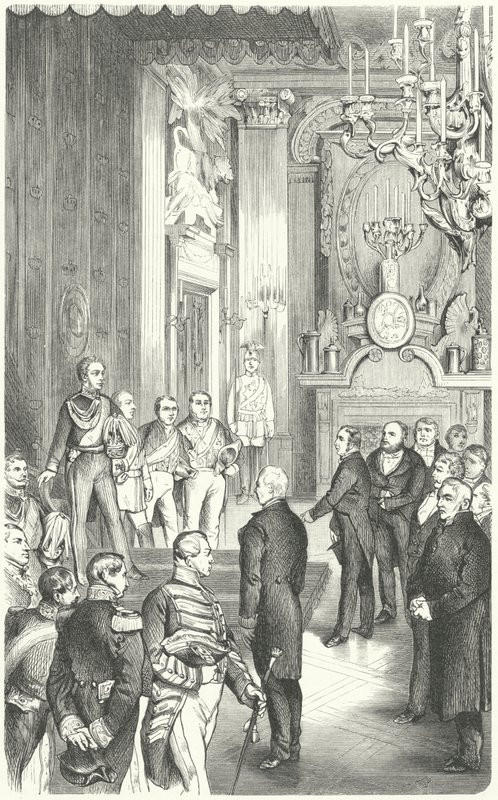 Delegação do Parlamento de Frankfurt oferece ao rei Frederico Guilherme IV a coroa da Alemanha, 1849 de German School