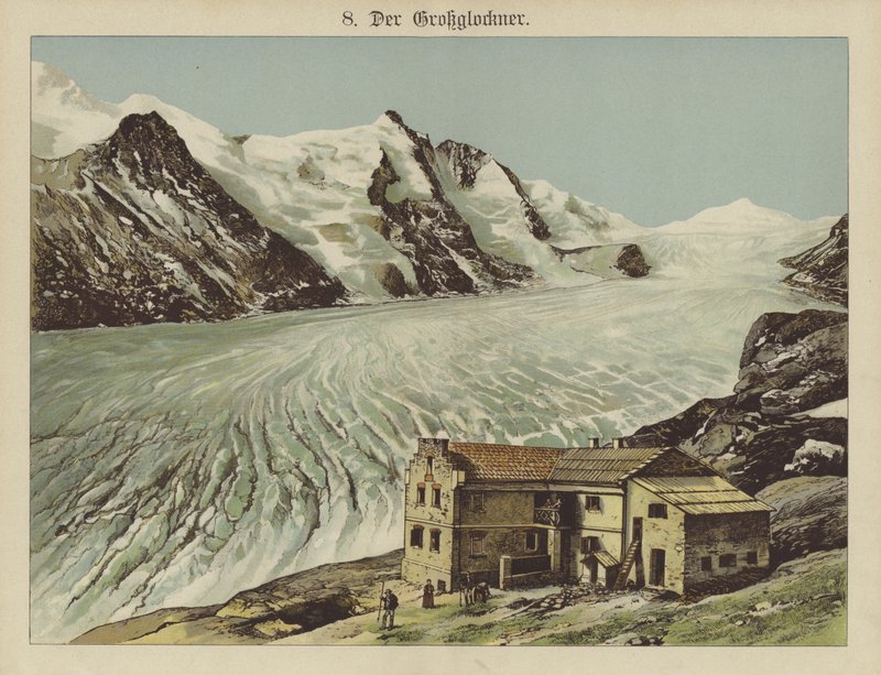 O Grossglockner (cor litho) de German School