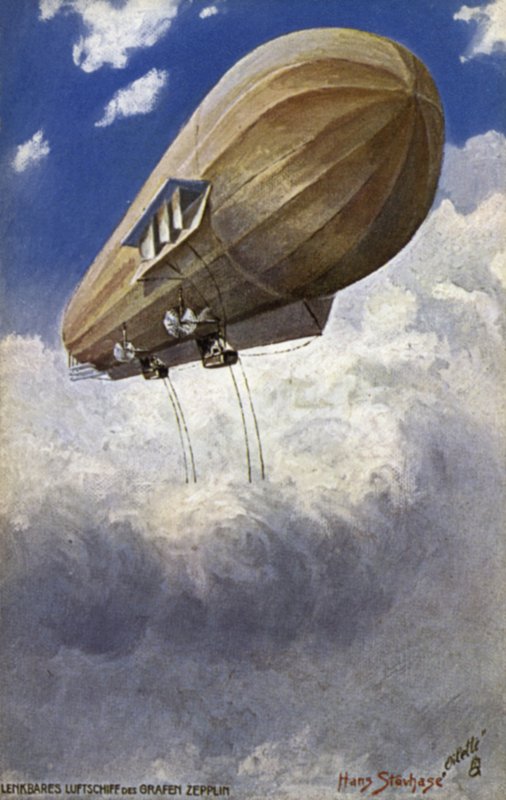 Dirigível dirigível do Conde Ferdinand von Zeppelin de German School