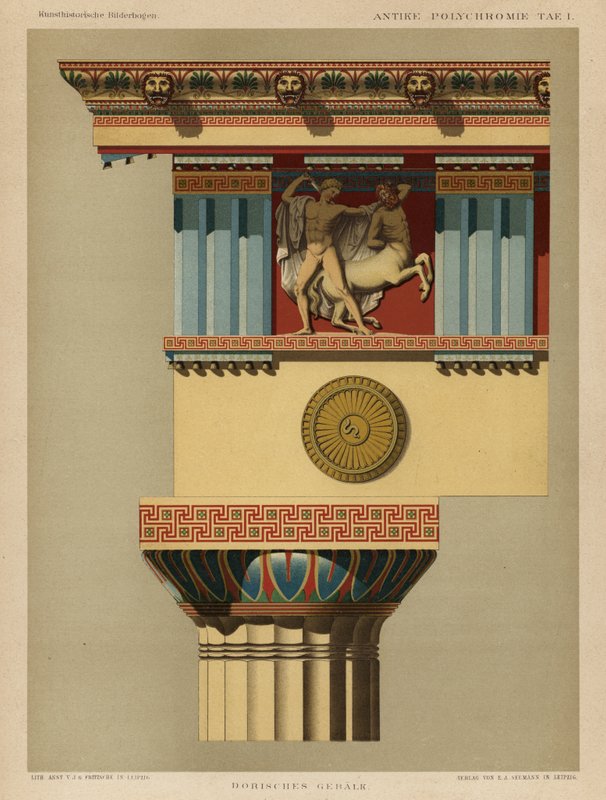Entablature Doric (cor litho) de German School