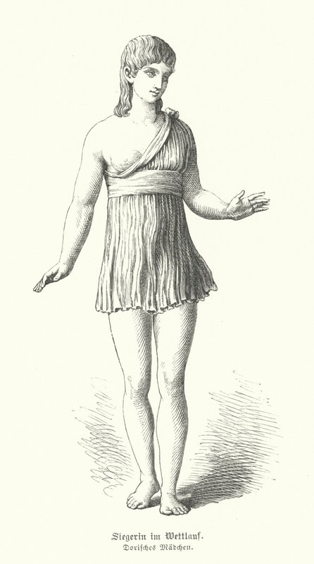 Doric girl of Ancient Greece, a vencedora de uma corrida (gravura) de German School
