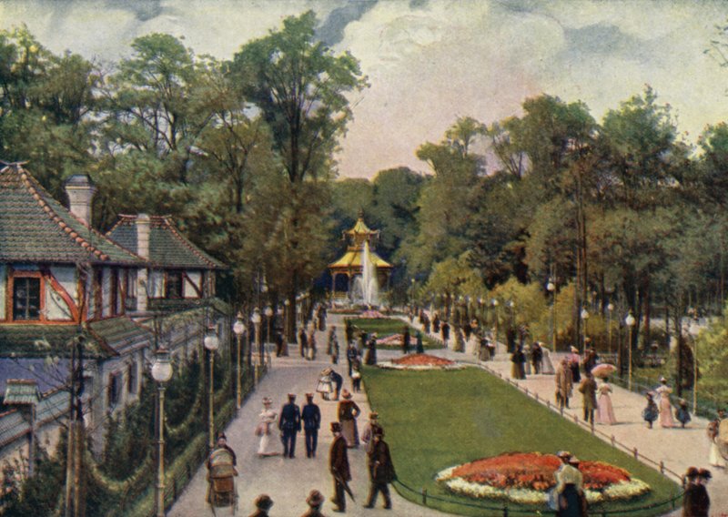 Dreisternpromenade, Jardim Zoológico de Berlim, Alemanha (cor litho) de German School