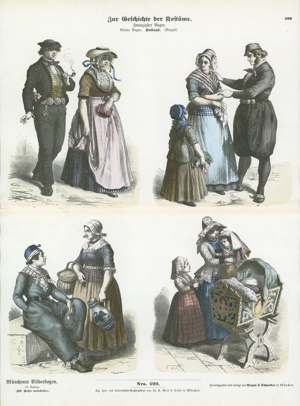 Trajes holandeses, século XIX de German School