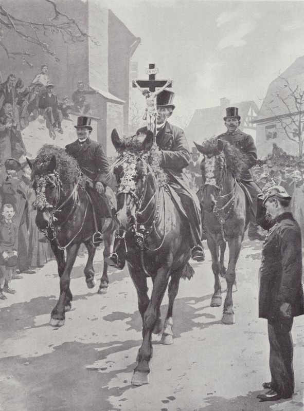 Alfândega da Páscoa, Saxónia (litho) de German School