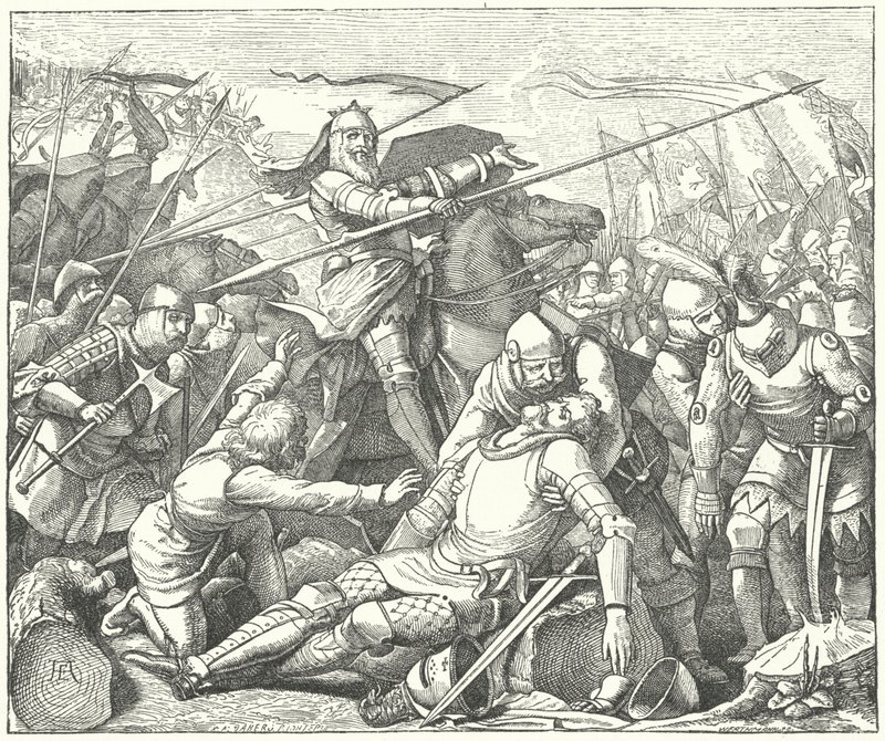 Eberhard II, Conde de Wurttemberg, na Batalha de Doffingen de German School