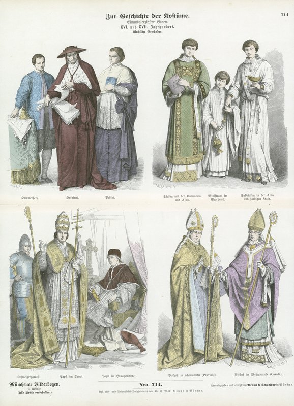 Trajes eclesiásticos, séculos XVI e XVII de German School