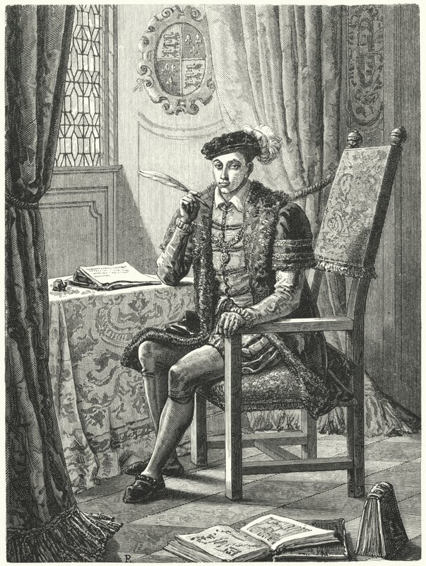 Edward VI, Rei de Inglaterra (gravura) de German School