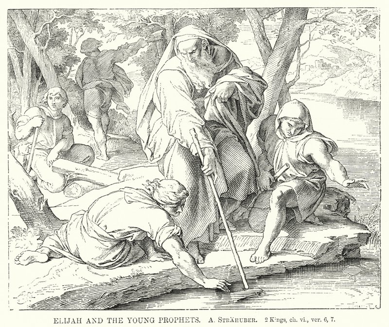 Elias e os Jovens Profetas, 2 Reis, ch vi, ver 6, 7 (gravura) de German School