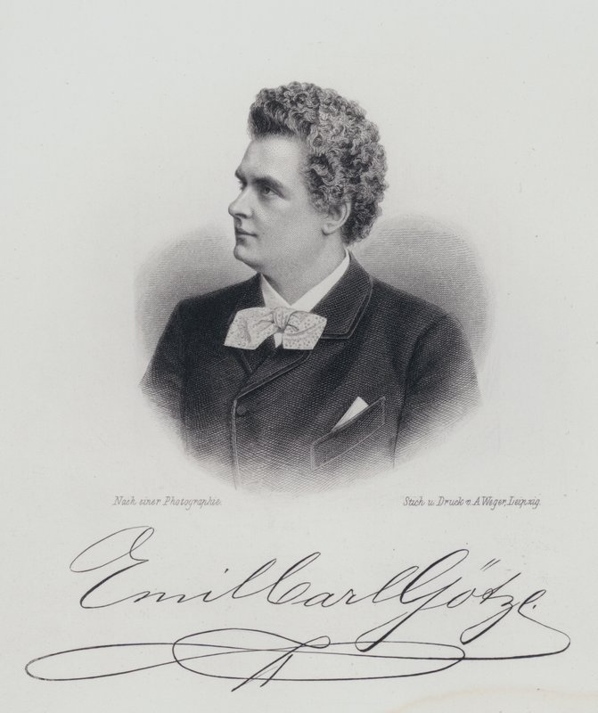 Emil Goetze, cantor de ópera alemão (gravura) de German School