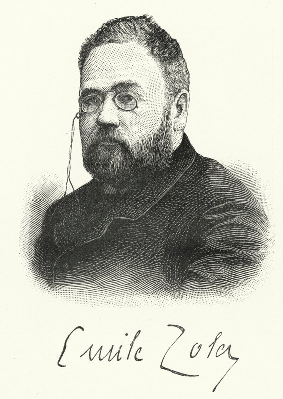 Emile Zola, romancista e dramaturgo francês (litho) de German School