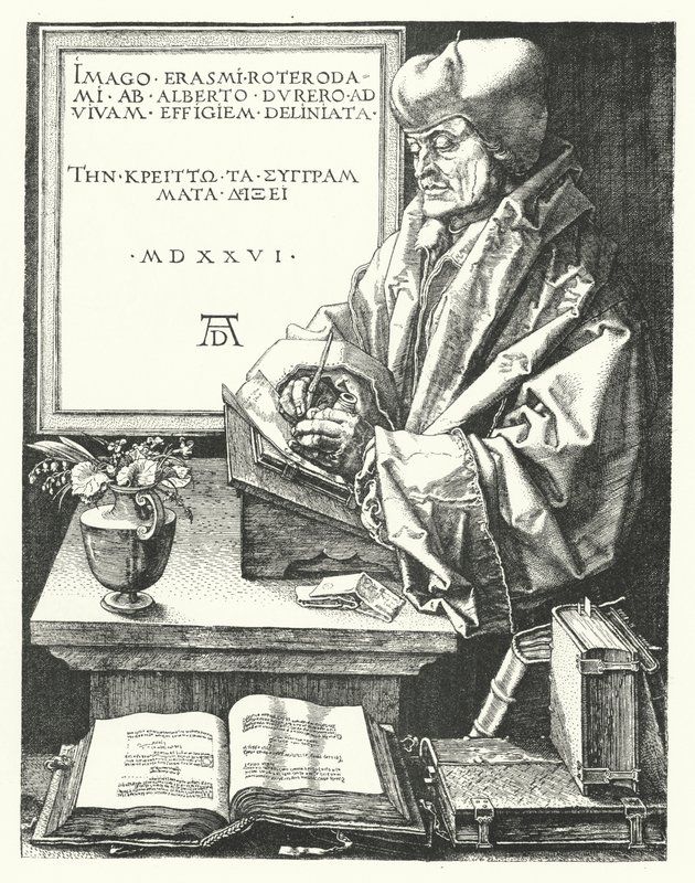 Erasmus de Roterdão, reformador católico holandês e humanista (gravura) de German School