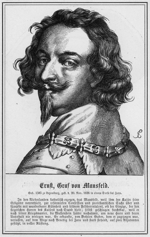 Ernst, Conde de Mansfeld (gravura) de German School