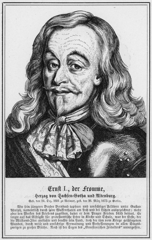 Ernst I, o Piedoso, Duque de Saxe-Gotha e Altenburg (gravura) de German School