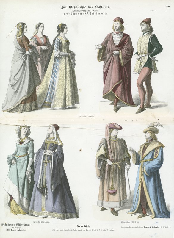 Trajes europeus, do século 15 de German School
