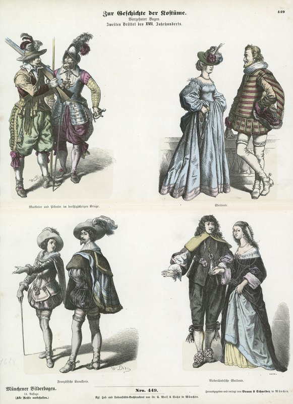 Trajes europeus, meados do século 17 de German School