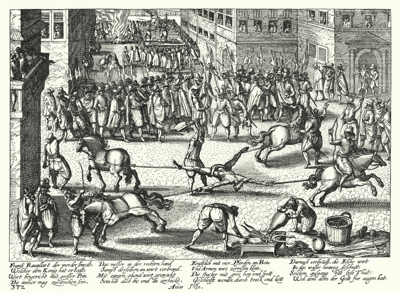 Execução de François Ravaillac, assassino de Henrique IV da França de German School