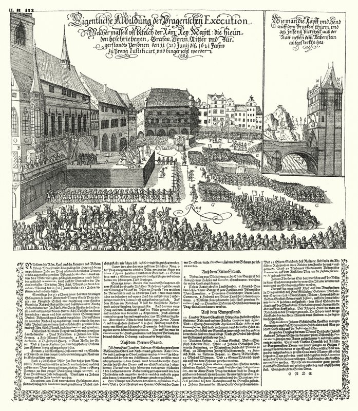 Execução de rebeldes contra o Santo Imperador Romano Fernando II em Praga de German School