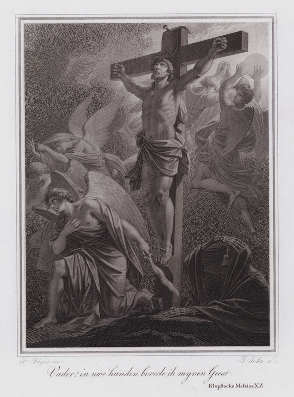Pai! Nas tuas mãos eu louvo o meu espírito. Jesus na Cruz (gravura) de German School