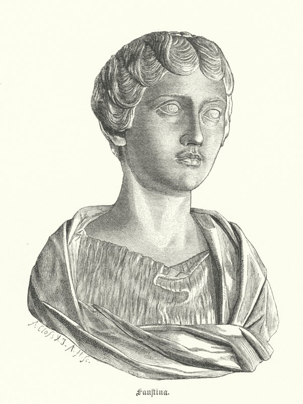 Faustina, a Jovem, esposa do Imperador Romano Marcus Aurelius (gravura) de German School