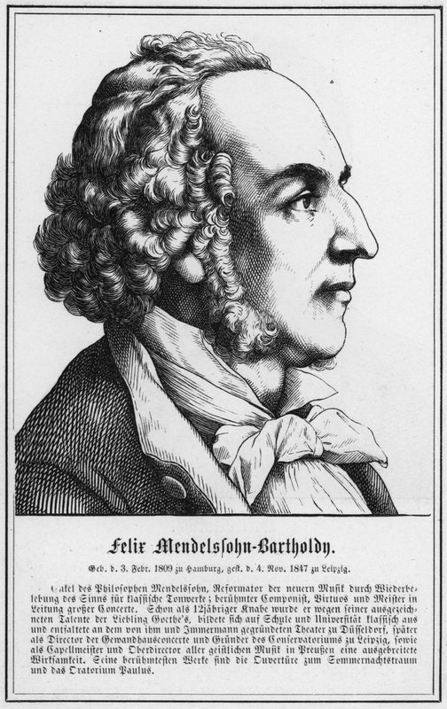 Felix Mendelssohn-Bartholdy (gravura) de German School