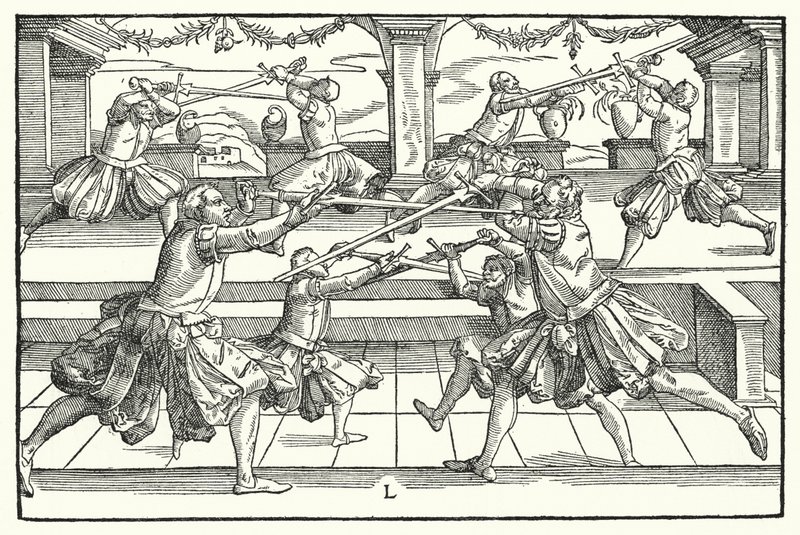 Cena de esgrima (gravação) de German School
