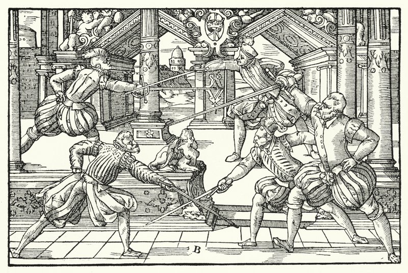 Cena de esgrima (gravação) de German School