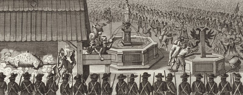 Festival em Frankfurt-am-Main, Alemanha, em celebração da coroação de um Santo Imperador Romano. Ilustração para Bilder-Atlas (gravura) de German School