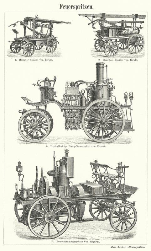 Motores de incêndio (gravura) de German School