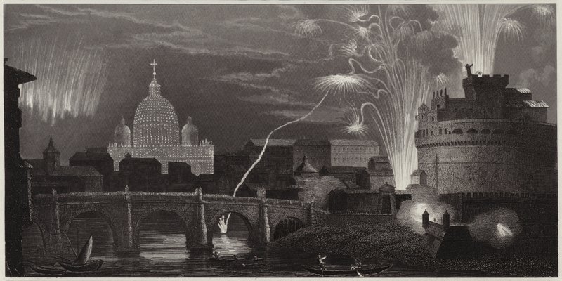 Fogos de artifício em Roma, Itália de German School