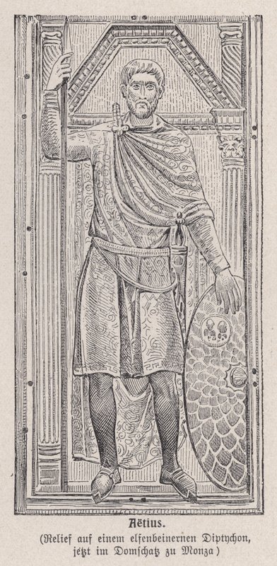 Flavius Aetius, general romano (gravura) de German School