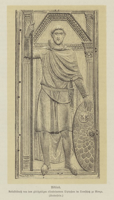 Flavius Aetius, general romano (gravura) de German School