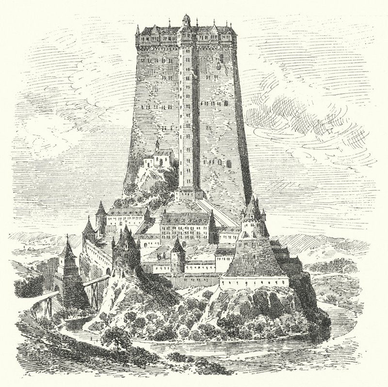 Castelo Fleckenstein, Alsácia (gravura) de German School