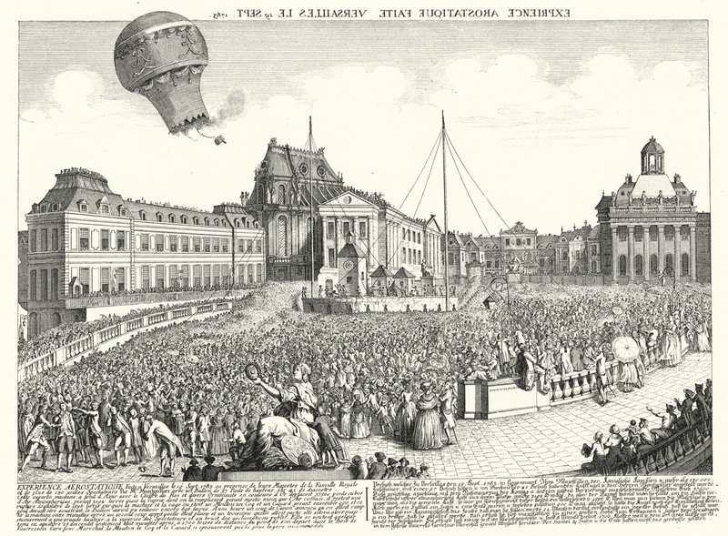 Vôo do balão dos Irmãos Montgolfier em Versalhes de German School
