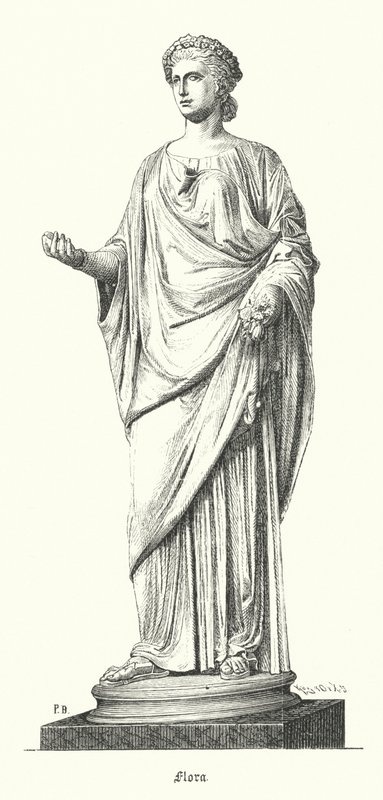 Flora, deusa romana das flores e primavera (gravura) de German School