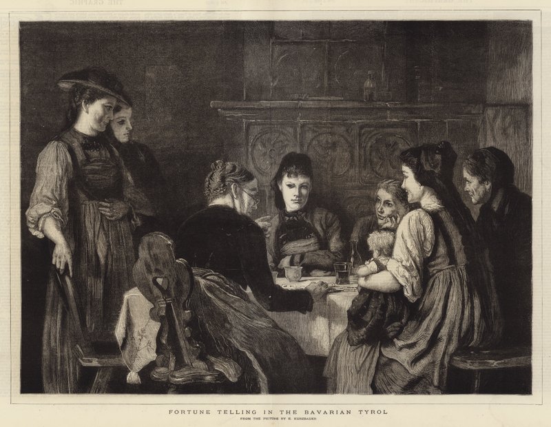 Fortune Telling in the Bavarian Tyrol (gravura) de German School