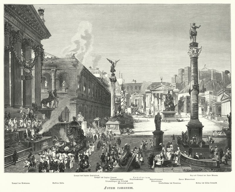 Forum Romanum, Roma antiga (gravura) de German School