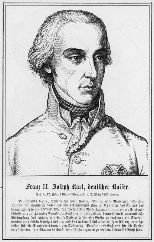 Franz II José Carlos, Imperador Alemão (gravura) de German School