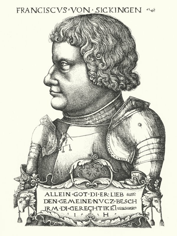 Franz von Sickingen, cavaleiro alemão da época da Reforma (gravura) de German School