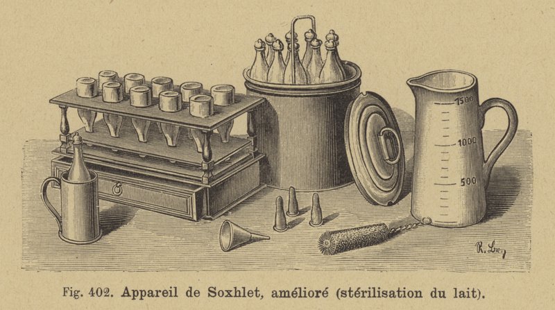Franz von Soxhlets melhorou o aparelho de esterilização do leite de German School