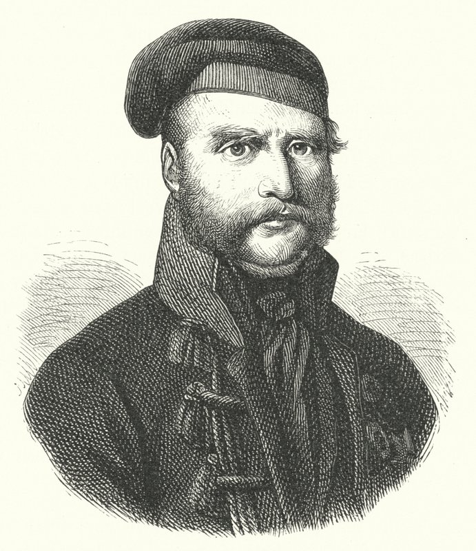 Frederick William, Duque de Brunswick-Wolfenbuttel, soldado alemão que liderou os Brunswickers Negros contra os franceses durante sua ocupação da Alemanha nas Guerras Napoleônicas (gravura) de German School