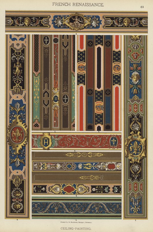 Renascença Francesa, Pintura de Tecto (cor litho) de German School