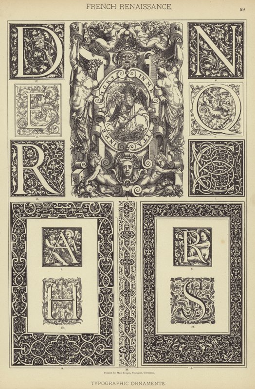 Renascença Francesa, Ornamentos Tipográficos (cor litográfica) de German School