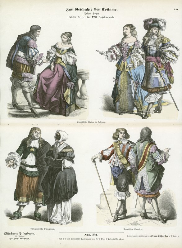 Trajes franceses e holandeses, início do século XVII de German School