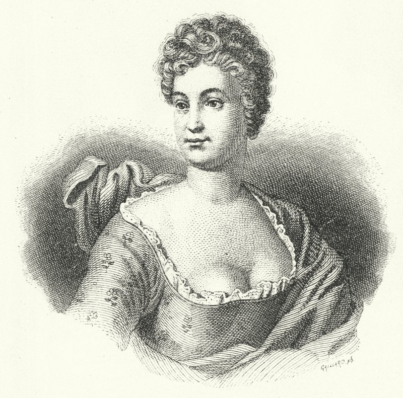 Friederike Caroline Neuber, atriz e diretora de teatro alemã (gravura) de German School