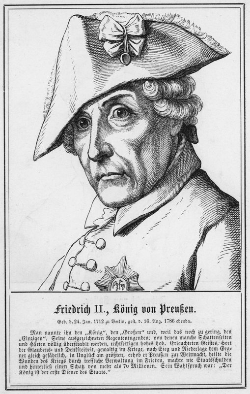 Frederico II, Rei de Preuben (gravura) de German School