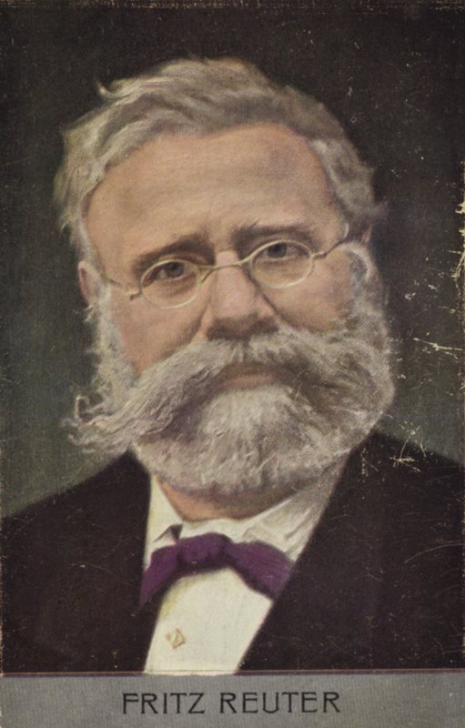 Fritz Reuter (1810-1874), romancista alemão (litografia a cores) de German School