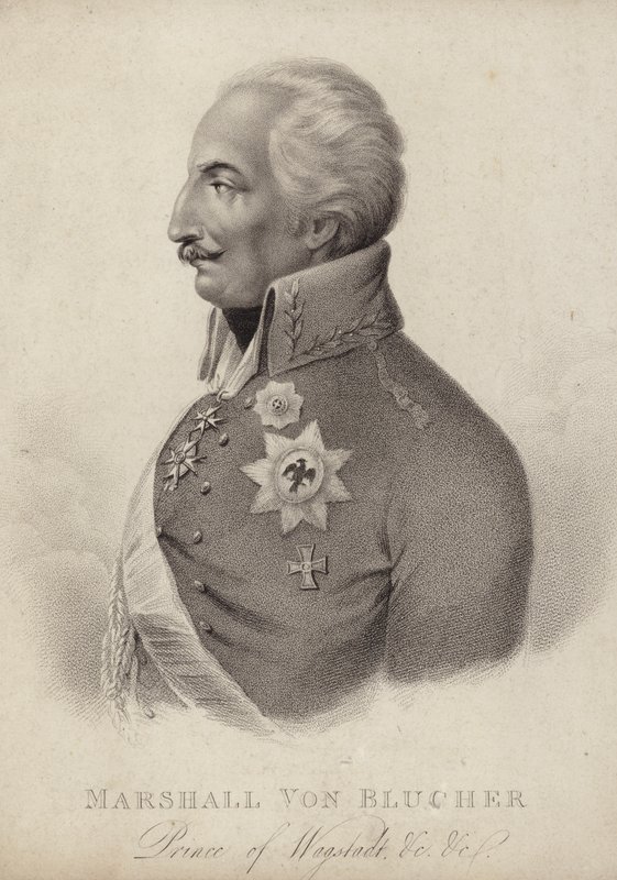 Gebhard von Blucher, Marechal de Campo Prussiano (gravura) de German School
